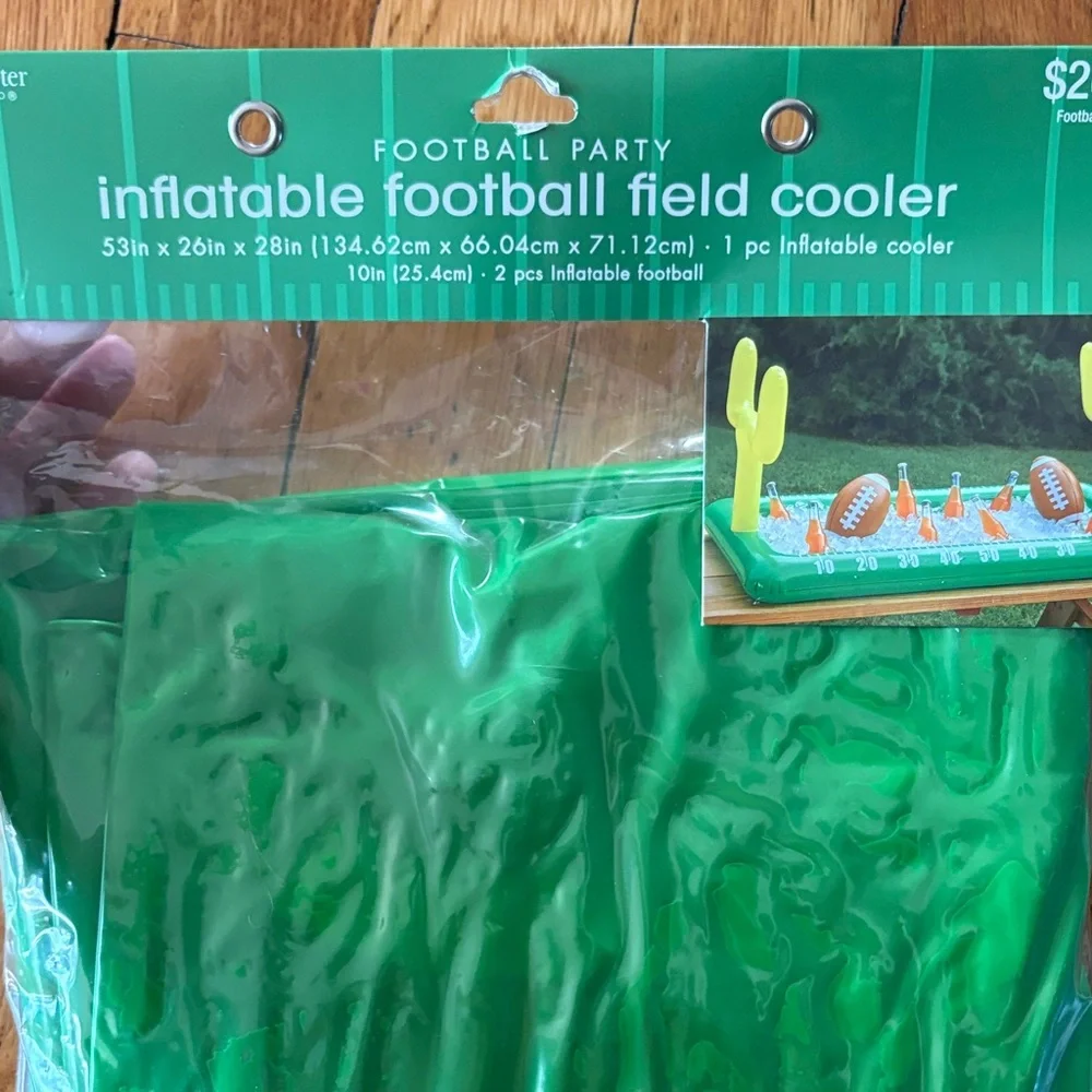 Tailgate Supplies: Inflatable Football Field Cooler and Tailgate Sign Set
